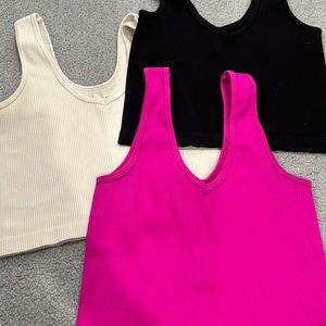 Three back ribbed tanks